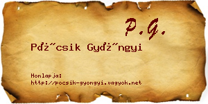Pócsik Gyöngyi névjegykártya