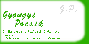 gyongyi pocsik business card